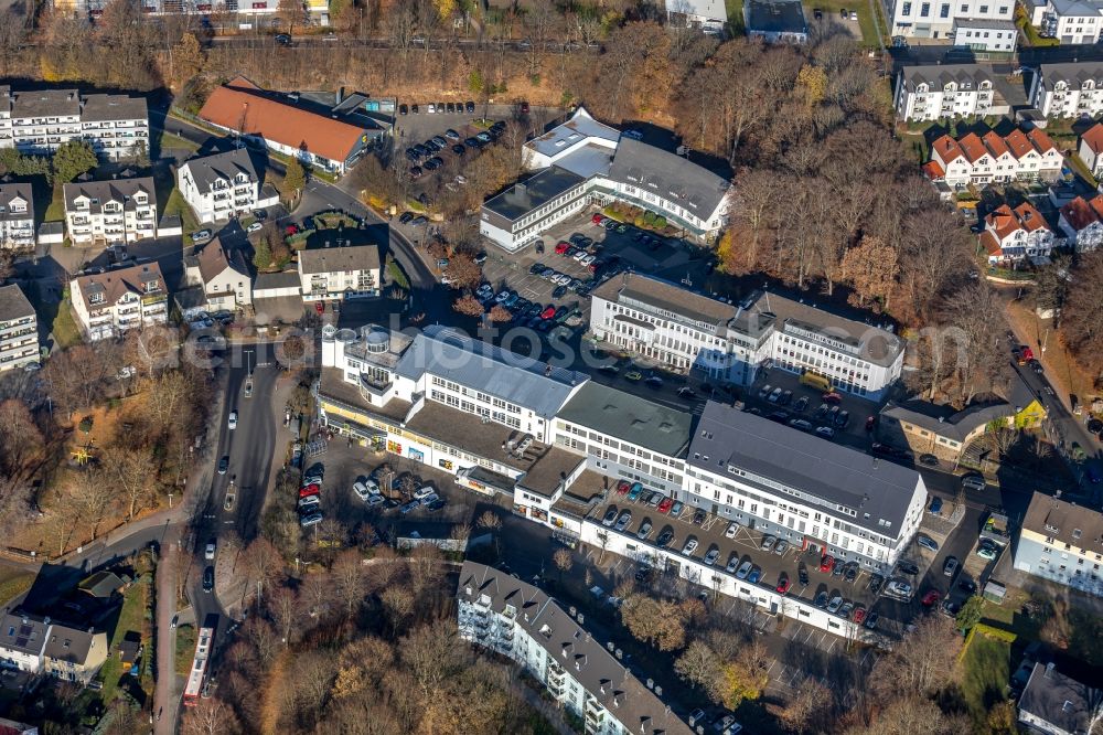 Aerial image Lüdenscheid - Store of the Supermarket EDEKA Preller Unterm Freihof in Luedenscheid in the state North Rhine-Westphalia, Germany