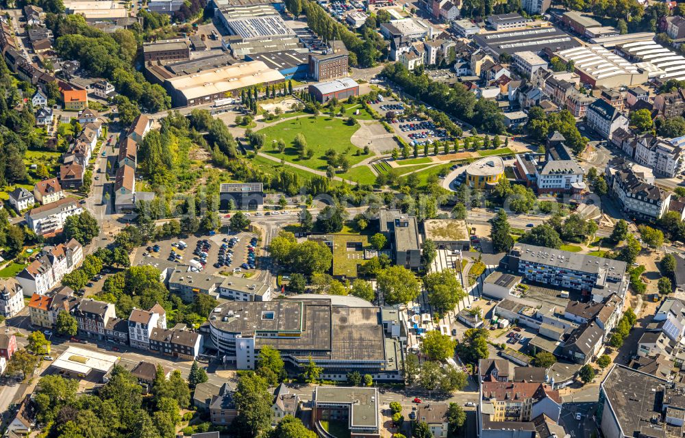 Gevelsberg from above - Store of the Supermarket Kaufland on street Grosser Markt in Gevelsberg in the state North Rhine-Westphalia, Germany