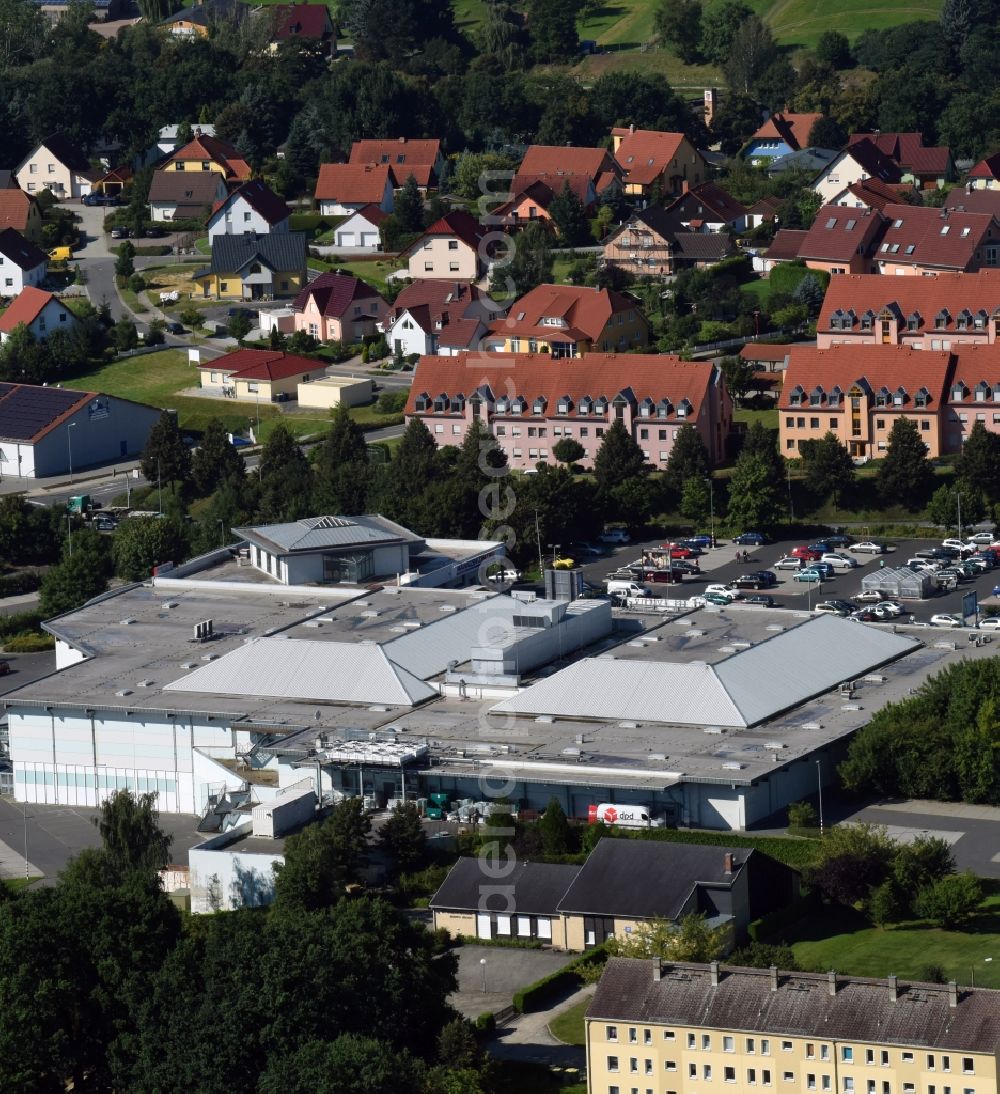 Kamenz from the bird's eye view: Store of the Supermarket Kaufland in the Willy-Muhle-Strasse in Kamenz in the state Saxony