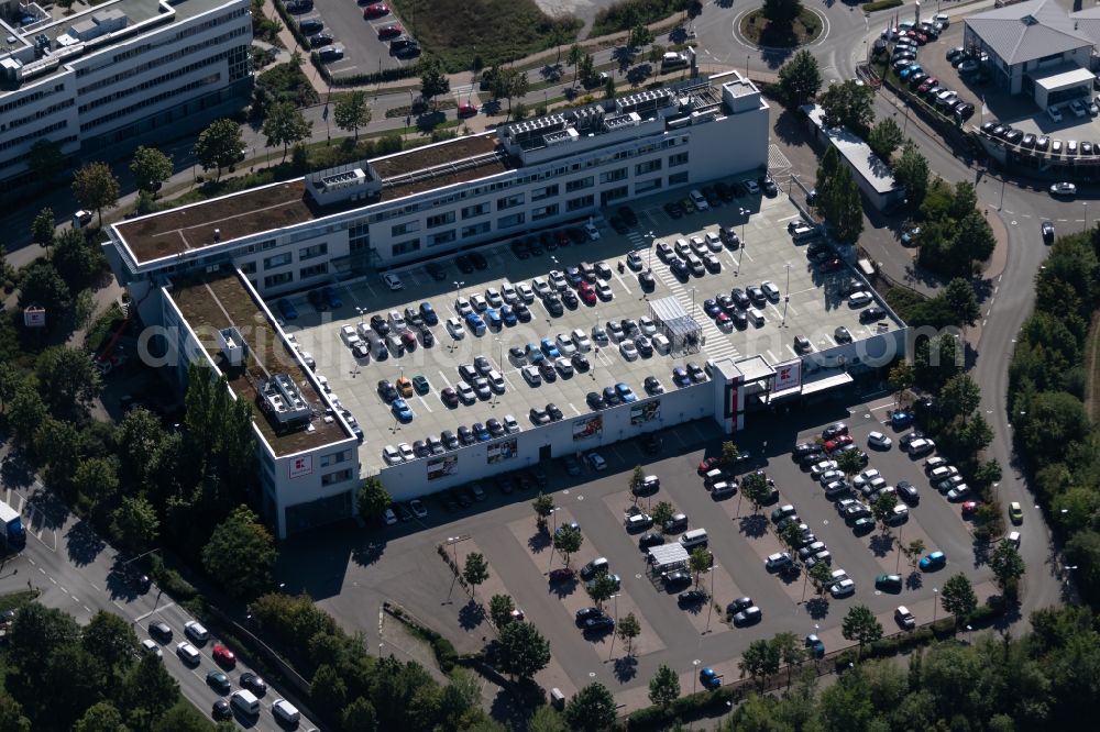 Weinsberg from above - Store of the Supermarket of Kaufland Weinsberg in the Haller Str. in Weinsberg in the state Baden-Wurttemberg, Germany