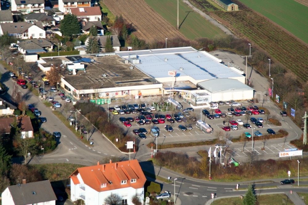 Kandel from the bird's eye view: Store of the Supermarket SBK in Kandel in the state Rhineland-Palatinate