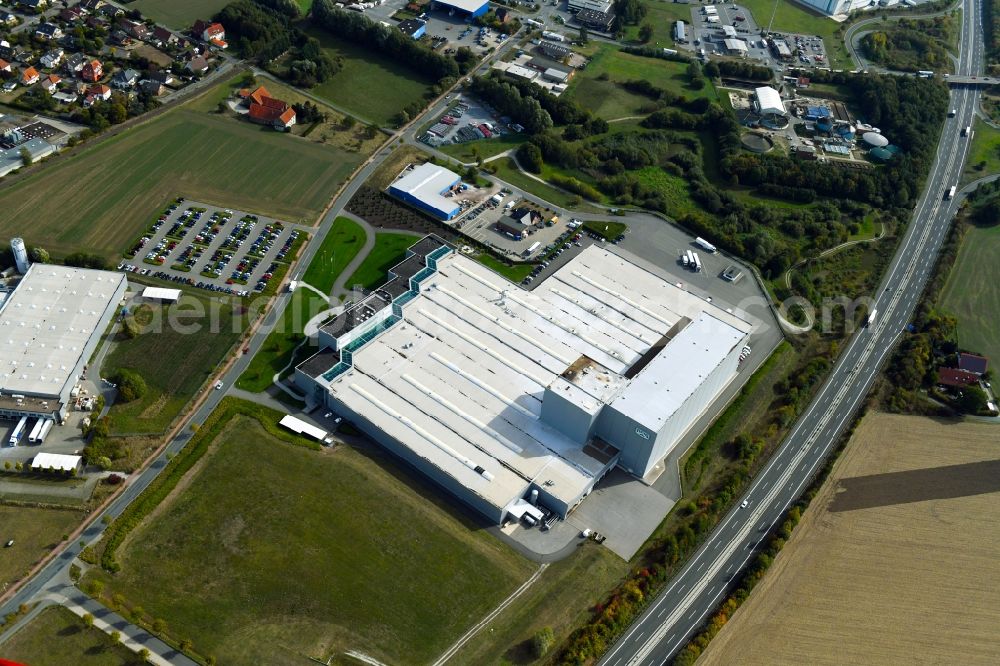 Dissen am Teutoburger Wald from the bird's eye view: Store of the Supermarket So-schmecktA?s GmbH & Co. KG in Dissen am Teutoburger Wald in the state Lower Saxony, Germany