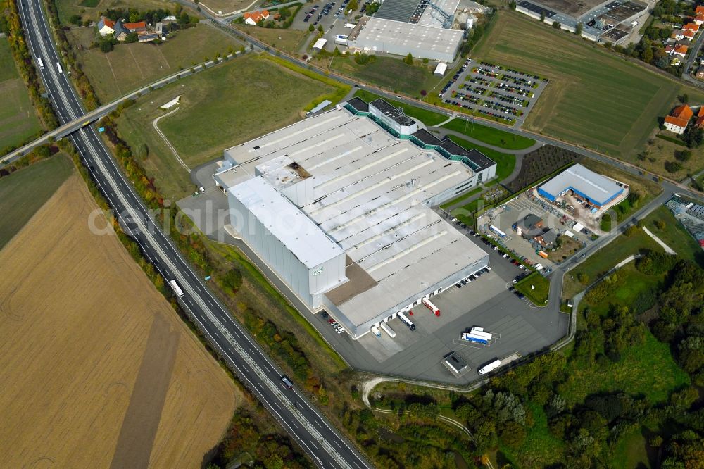 Dissen am Teutoburger Wald from above - Store of the Supermarket So-schmecktA?s GmbH & Co. KG in Dissen am Teutoburger Wald in the state Lower Saxony, Germany