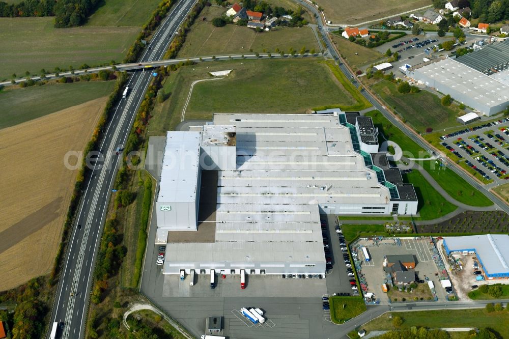 Aerial photograph Dissen am Teutoburger Wald - Store of the Supermarket So-schmecktA?s GmbH & Co. KG in Dissen am Teutoburger Wald in the state Lower Saxony, Germany