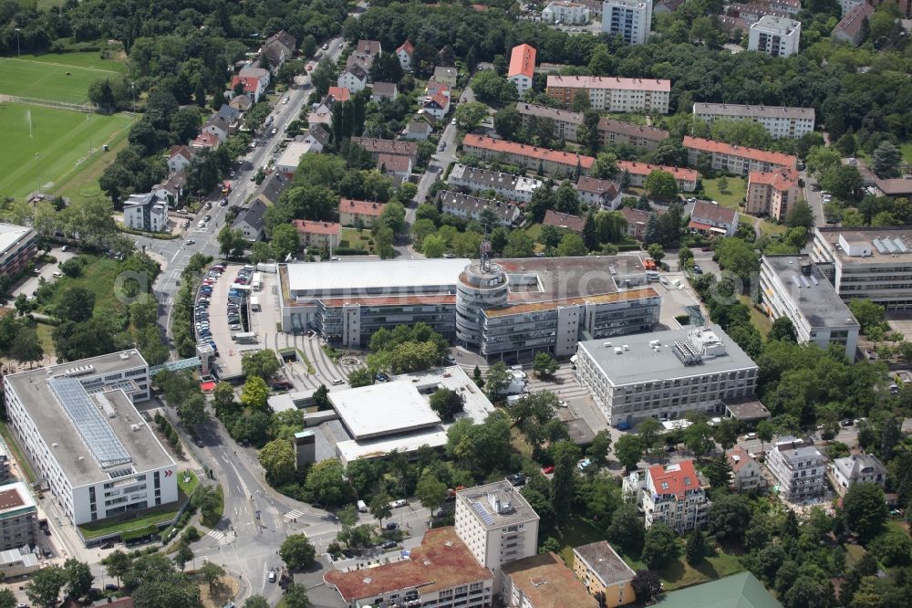 Aerial photograph Mainz - SWR radio station Mainz, one of three main locations of the SWR in Mainz in Rhineland-Palatinate