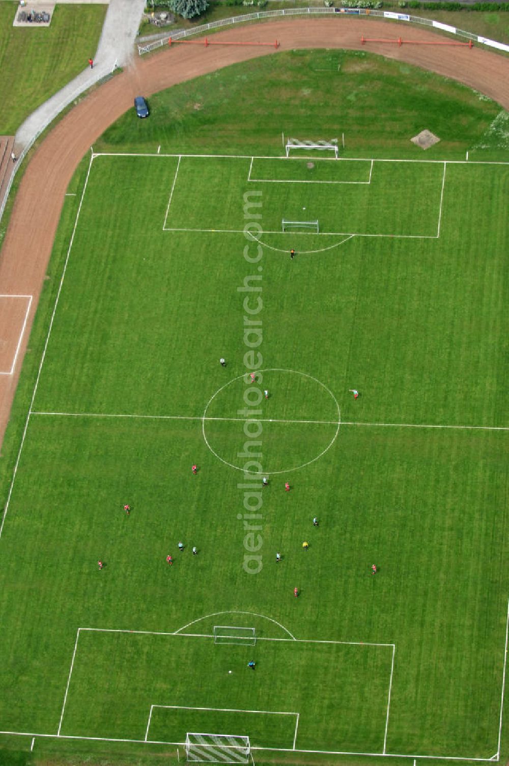 Guben from the bird's eye view: Stadium SZK sports centre of the first football club Guben