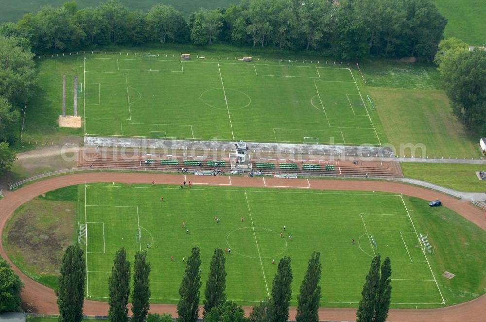 Aerial image Guben - Stadium SZK sports centre of the first football club Guben