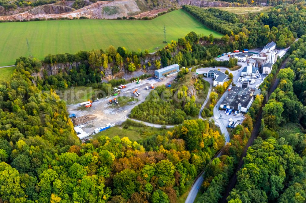 Beckum from above - Terrain and overburden areas of the opencast mine Beckumer Tagebau in Beckum in the state North Rhine-Westphalia, Germany