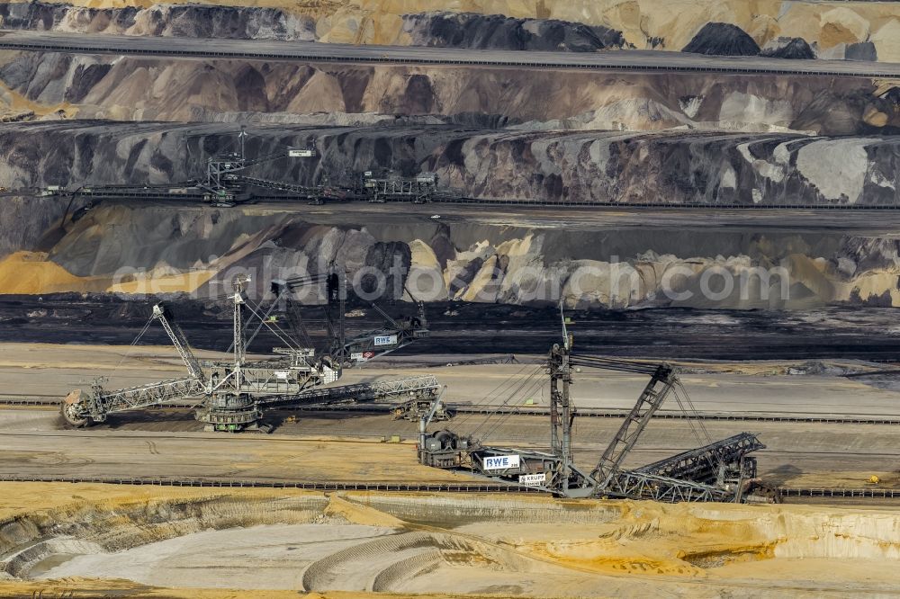 Aerial image Erkelenz - View of the opencast pit Garzweiler near Erkelenz in the state of North Rhine-Westphalia