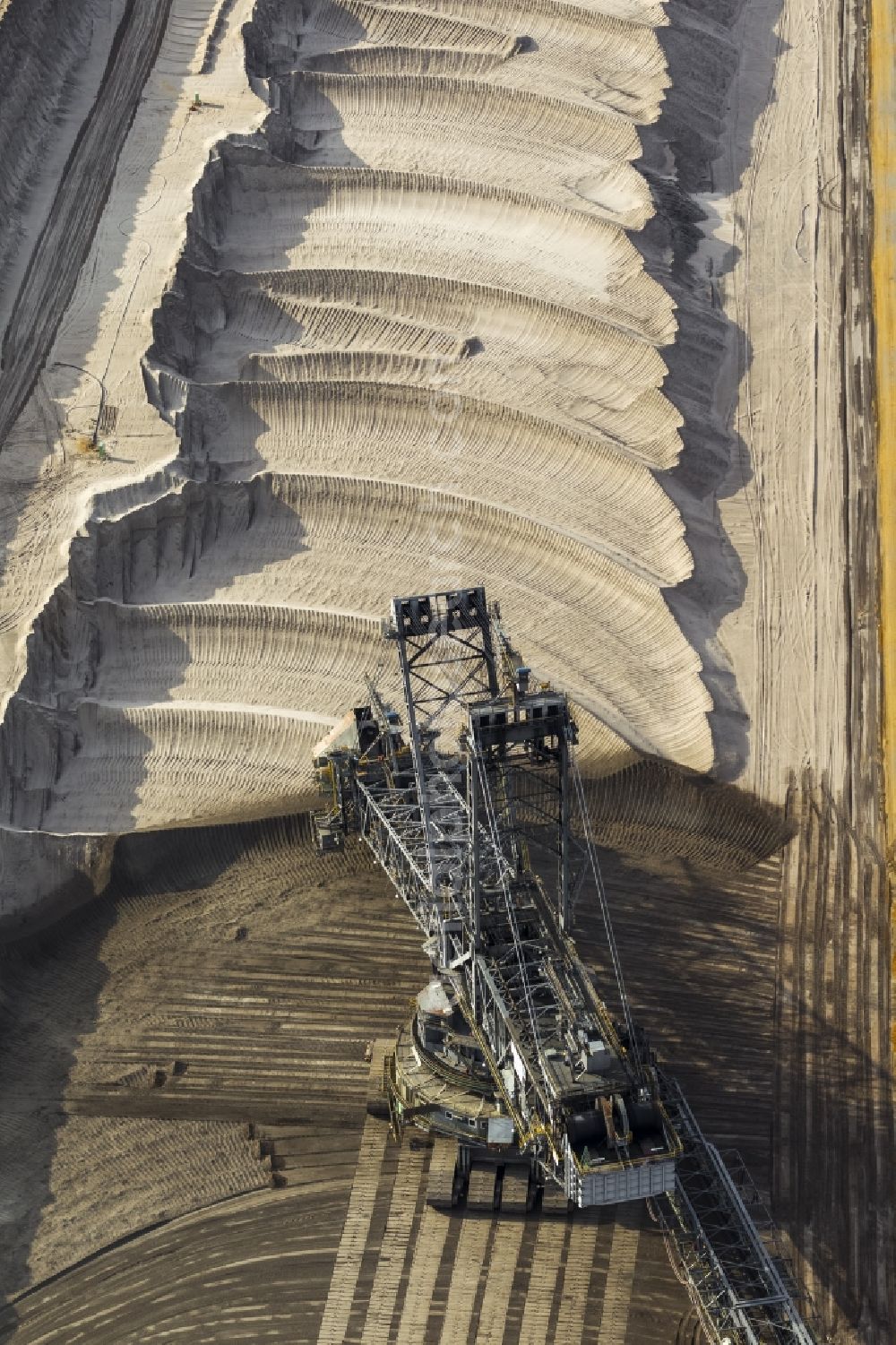 Aerial image Jüchen - View of the opencast pit Garzweiler near Juechen in the state of North Rhine-Westphalia