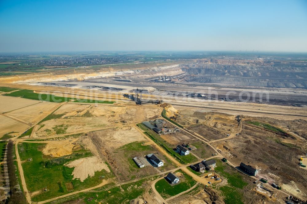 Garzweiler from above - View of the opencast pit Garzweiler in the state of North Rhine-Westphalia