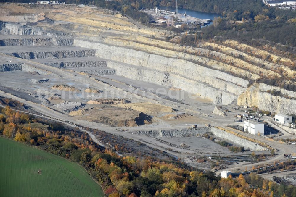 Aerial photograph Rüdersdorf - CEMEX Open pit and calcium-breaking Ruedersdorf in Brandenburg