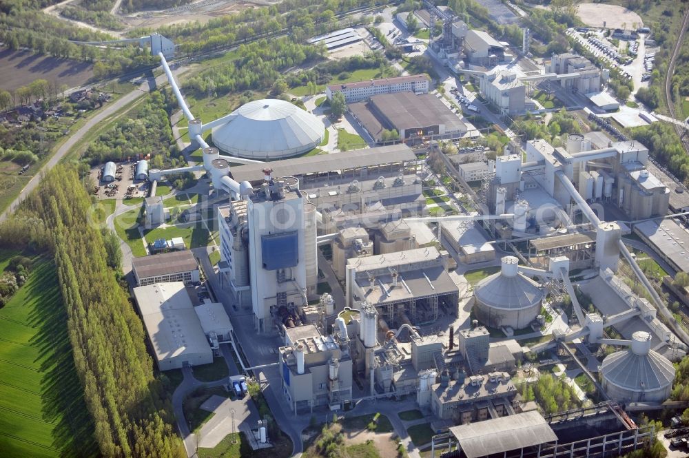 Aerial image Rüdersdorf - CEMEX cement plant in Ruedersdorf in Brandenburg