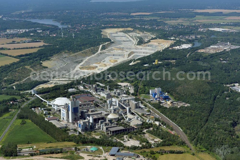 Aerial image Rüdersdorf - CEMEX cement plant in Ruedersdorf in Brandenburg