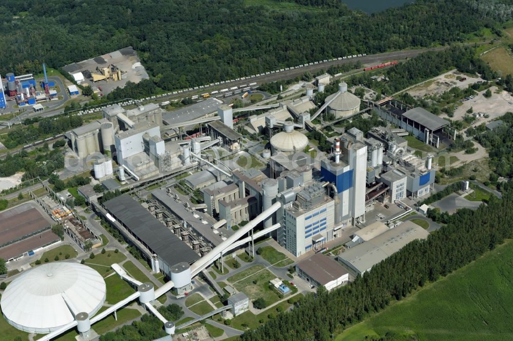 Rüdersdorf from the bird's eye view: CEMEX cement plant in Ruedersdorf in Brandenburg