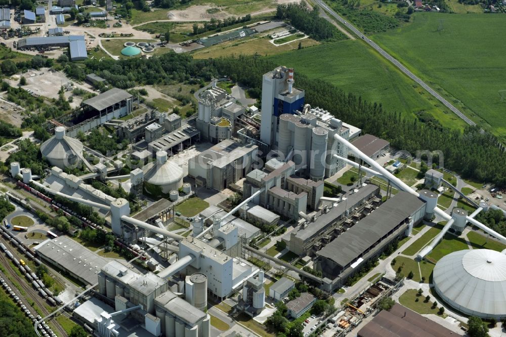 Aerial photograph Rüdersdorf - CEMEX cement plant in Ruedersdorf in Brandenburg