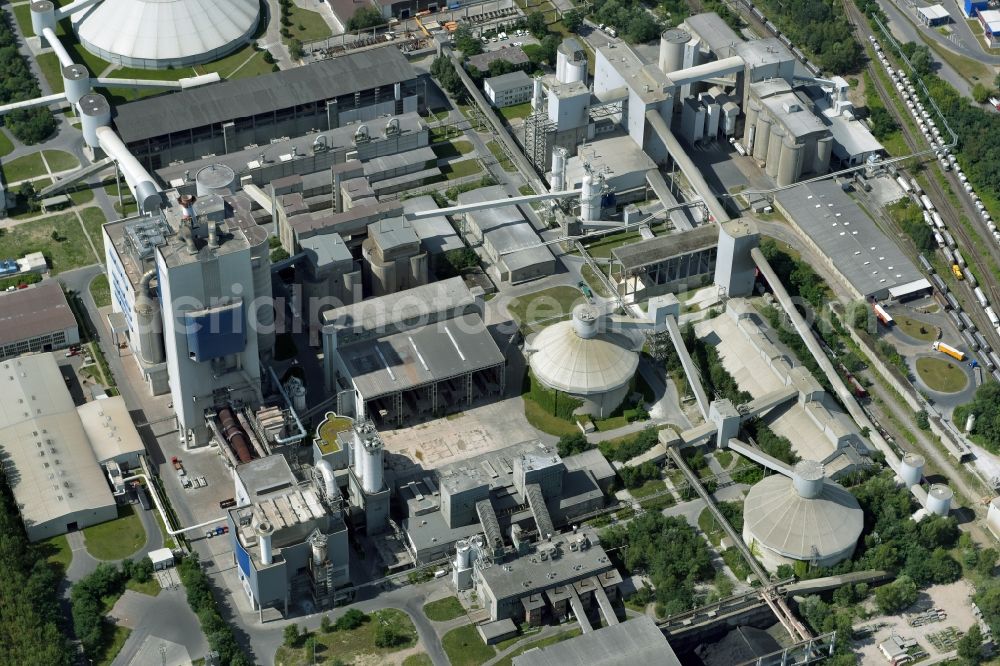 Rüdersdorf from above - CEMEX cement plant in Ruedersdorf in Brandenburg