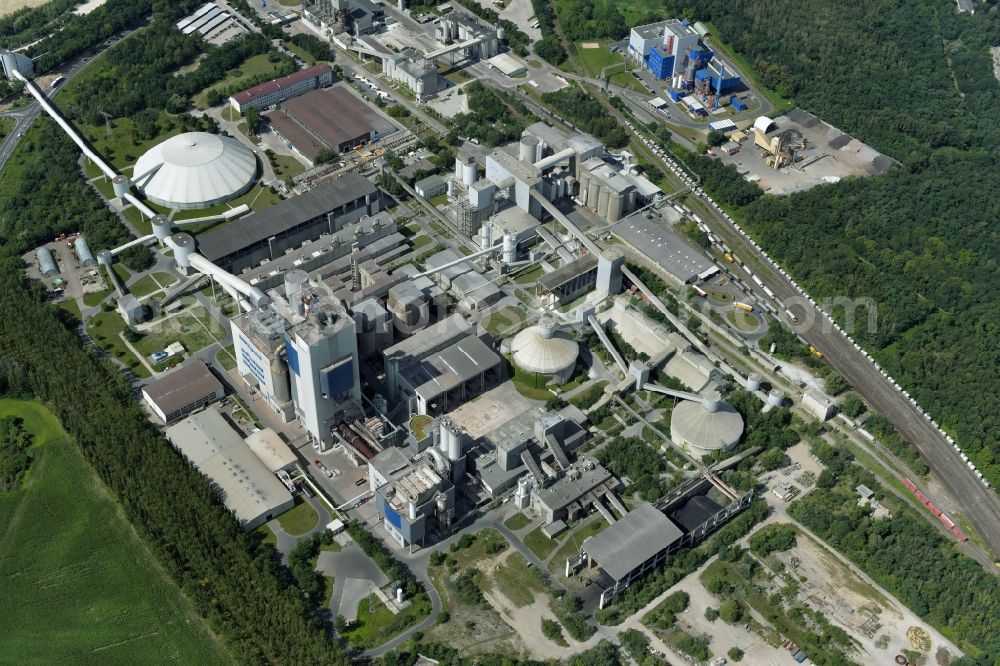 Rüdersdorf from the bird's eye view: CEMEX cement plant in Ruedersdorf in Brandenburg