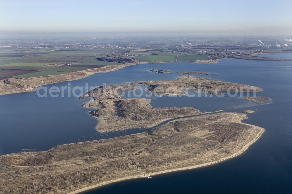 Brausbedra from above - Geiseltalsee Brausbedra mining lake in southern Saxony-Anhalt