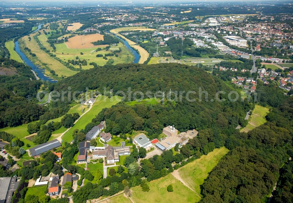 Hattingen from the bird's eye view: Conference center of the DGB Youth Education Center in Hattingen in North Rhine-Westphalia. In the background, the restaurant Last Way