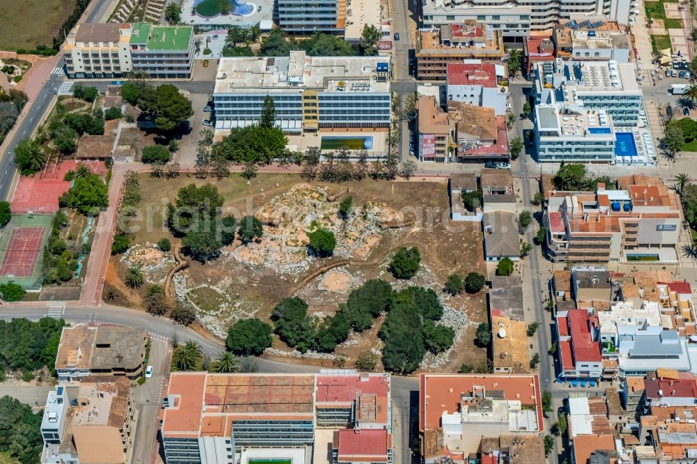 Sant Llorenc des Cardassar from above - Tourist attraction and sightseeing Talaiotische Siedlung von S'Illot on Carrer Llebeig in Sant Llorenc des Cardassar in Balearic island of Mallorca, Spain