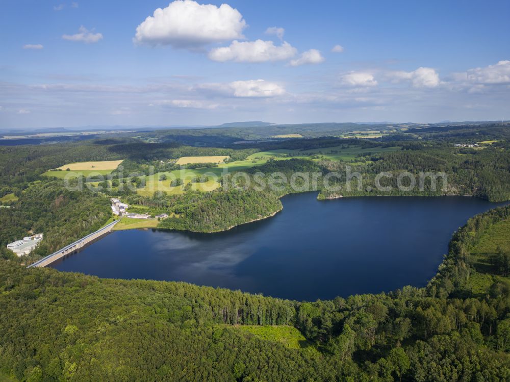 Aerial photograph Bad Gottleuba-Berggießhübel - The Gottleuba Dam is a dam that dams the river of the same name in the Eastern Ore Mountains near Bad Gottleuba, in Bad Gottleuba-Berggiesshuebel in the federal state of Saxony, Germany