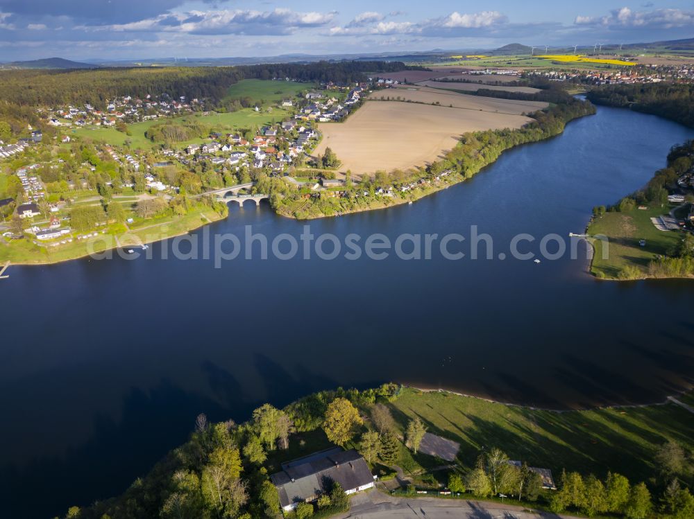 Dippoldiswalde from above - Malter Dam in Dippoldiswalde in the state of Saxony, Germany