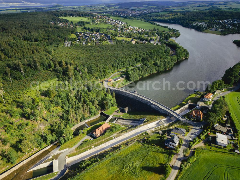 Dippoldiswalde from above - Malter Dam in Dippoldiswalde in the federal state of Saxony, Germany