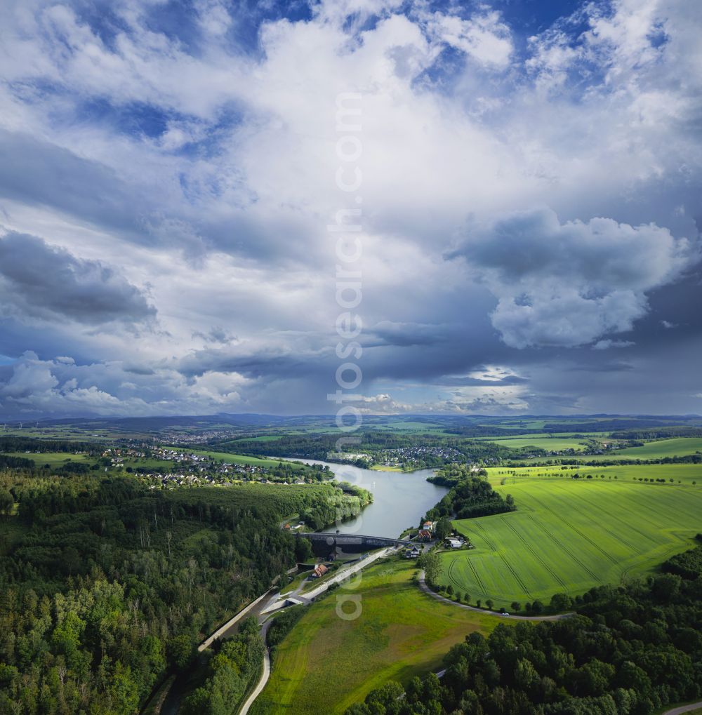 Dippoldiswalde from the bird's eye view: Malter Dam in Dippoldiswalde in the federal state of Saxony, Germany