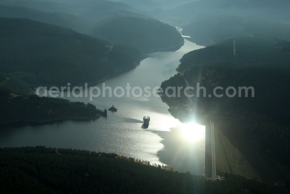 Aerial photograph Tambach-Dietharz - The barrage Schmalwassertalsperre near by Tambach-Dietharz in Thuringia