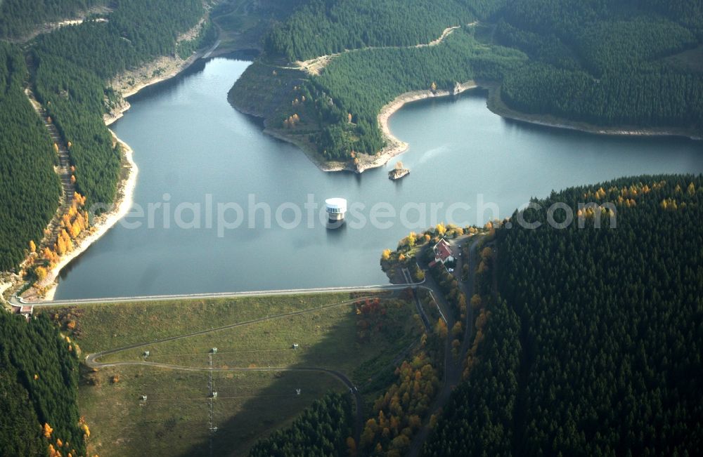 Aerial image Tambach-Dietharz - The barrage Schmalwassertalsperre near by Tambach-Dietharz in Thuringia