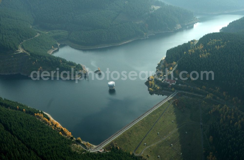 Aerial photograph Tambach-Dietharz - The barrage Schmalwassertalsperre near by Tambach-Dietharz in Thuringia