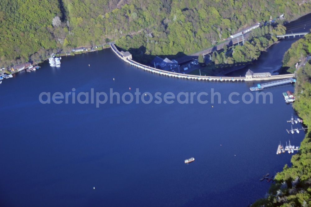 Aerial image Edertal - Dam and shore areas at the lake Eder in Edertal in the state Hesse