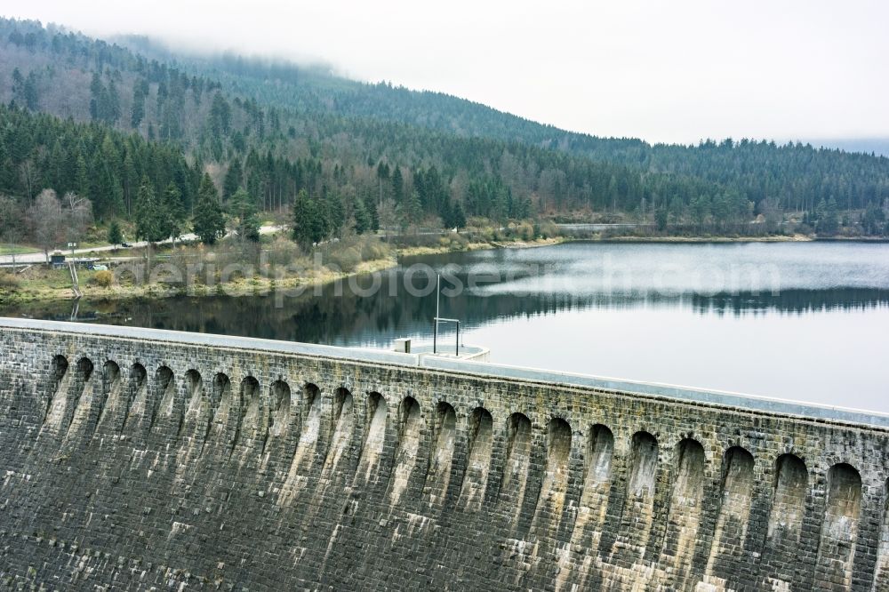 Aerial photograph Forbach - Dam and shore areas at the lake Schwarzenbachtalsperre in Forbach in the state Baden-Wuerttemberg