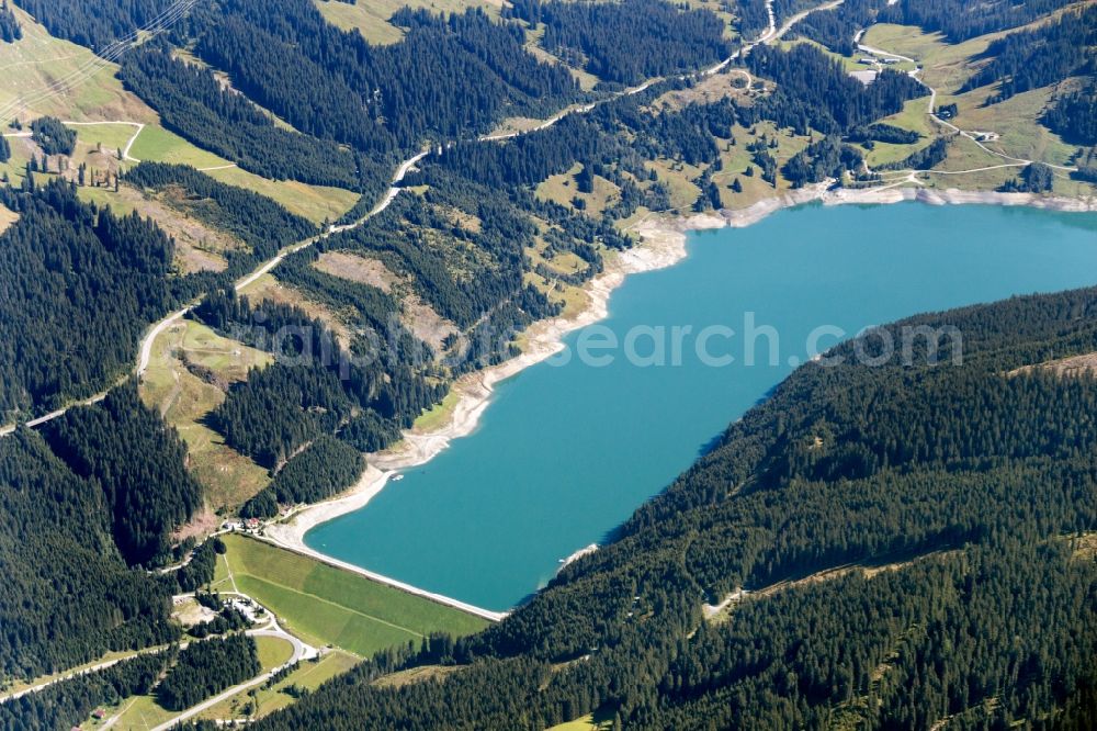 Aerial image Gerlos - Dam and shore areas at the lake Durlassboden in Gerlos in Oesterreich