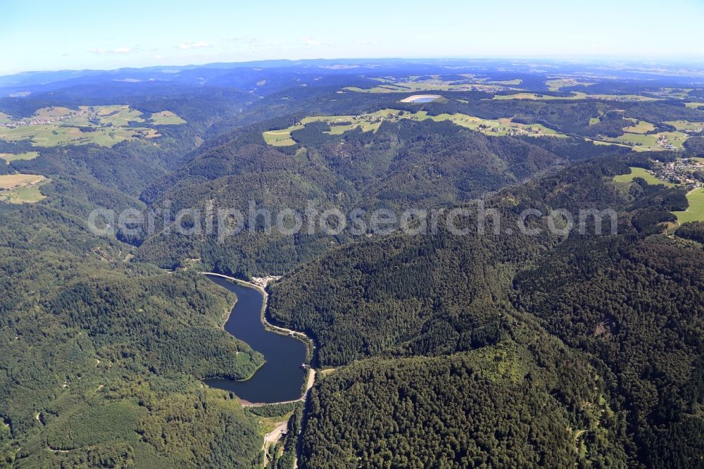 Aerial image Wehr - Dam and shore areas at the lake Wehratalstaubecken and the Hornbergbecken belong to the cavern hydroelectric power Station in Wehr in the state Baden-Wuerttemberg