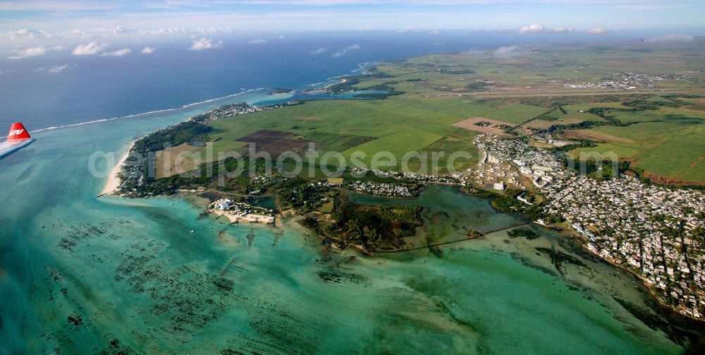 Aerial image Mauritius - Blick auf die Tamarinbucht in Mauritius. View to the Tamarinbucht in Mauritius.