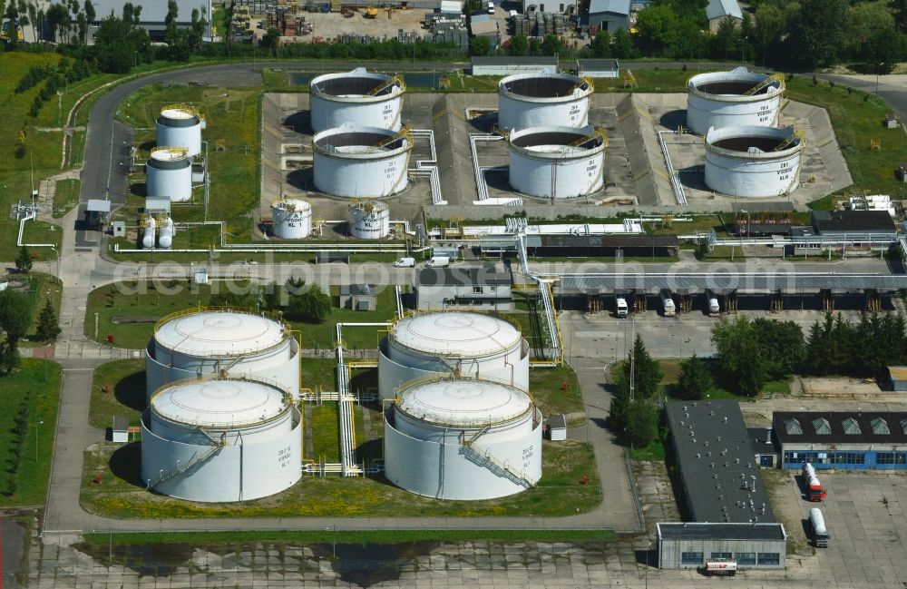 Aerial image Warschau - View of tanks of the company ORLEN Petro Tank in Warsaw in the voivodeship Masowien in Poland