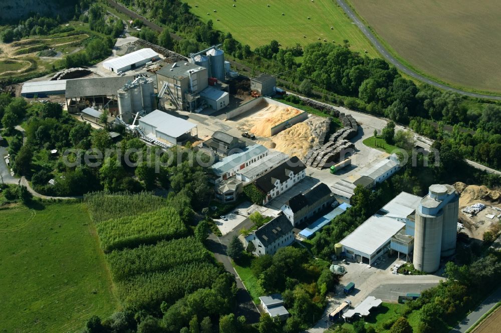 Aerial photograph Hardegsen - Technical facilities in the industrial area of BEL Leinetal Betriebs GmbH&Co.KG and of bvl biomasse-verwertung- leinetal GmbH along the Zementfabrik in Hardegsen in the state Lower Saxony, Germany