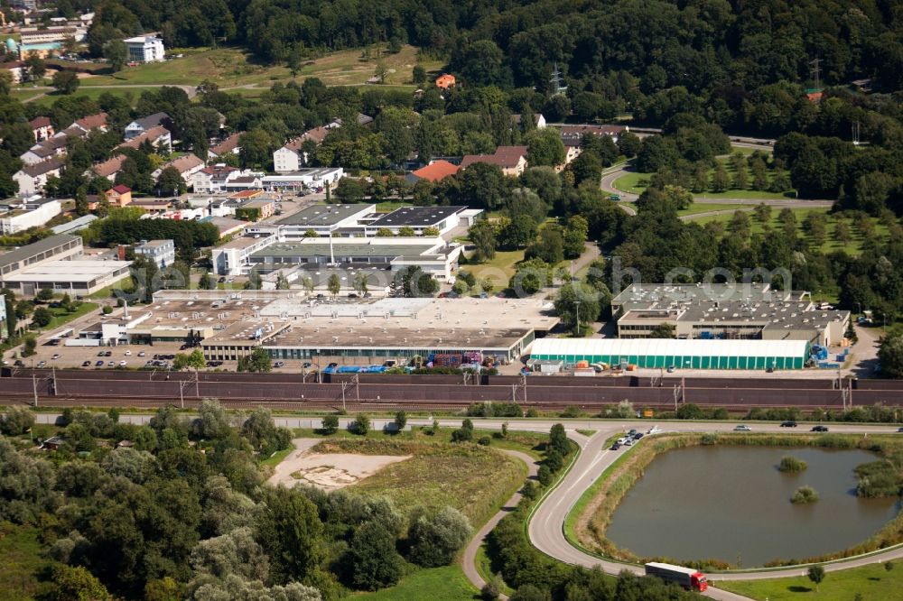 Aerial photograph Baden-Baden - Technical facilities in the industrial area Biologische Heilmittel Heel in the district Oos in Baden-Baden in the state Baden-Wuerttemberg