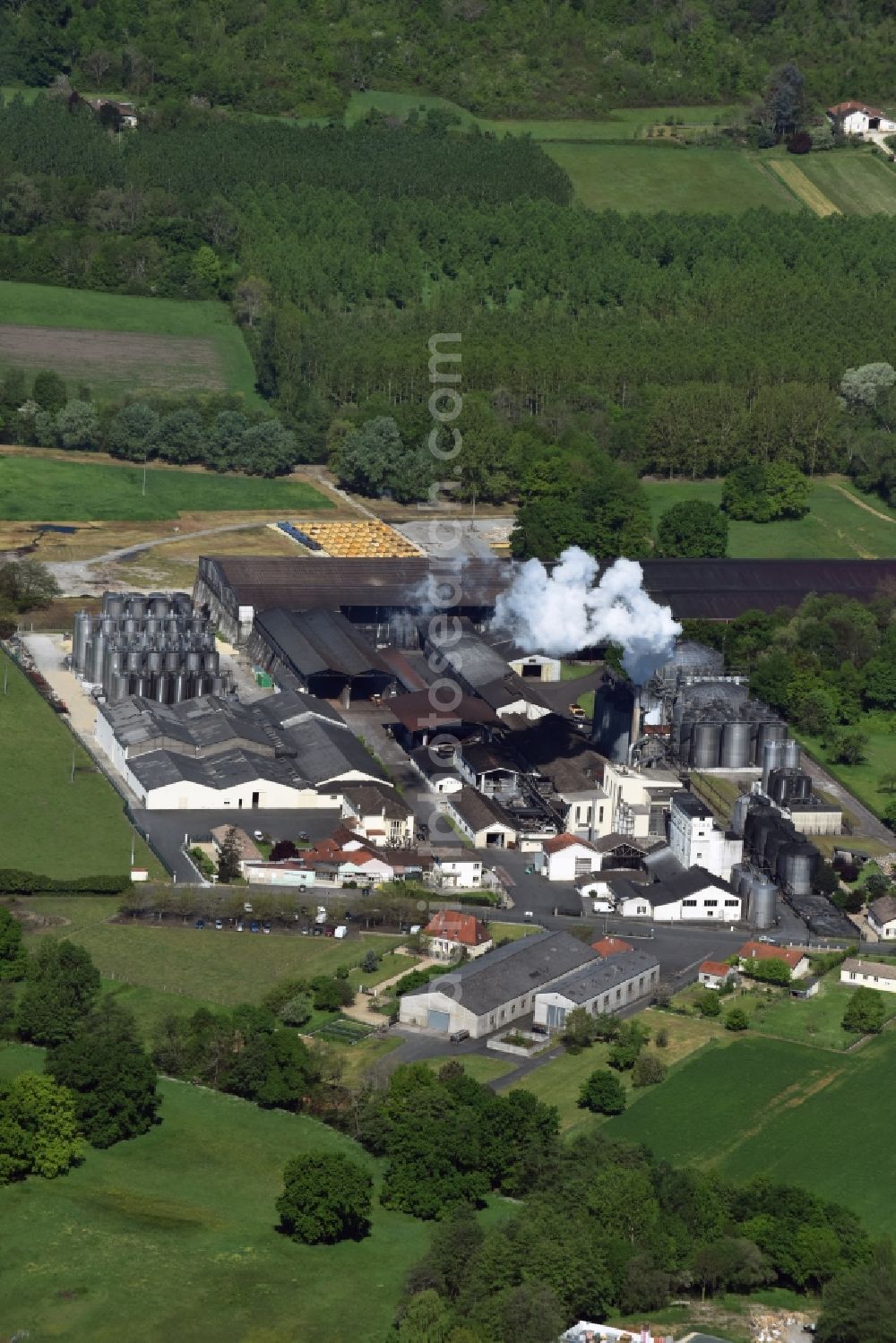 Coutras from the bird's eye view: Equipment in the industrial area in Coutras in Aquitaine Limousin Poitou-Charentes, France