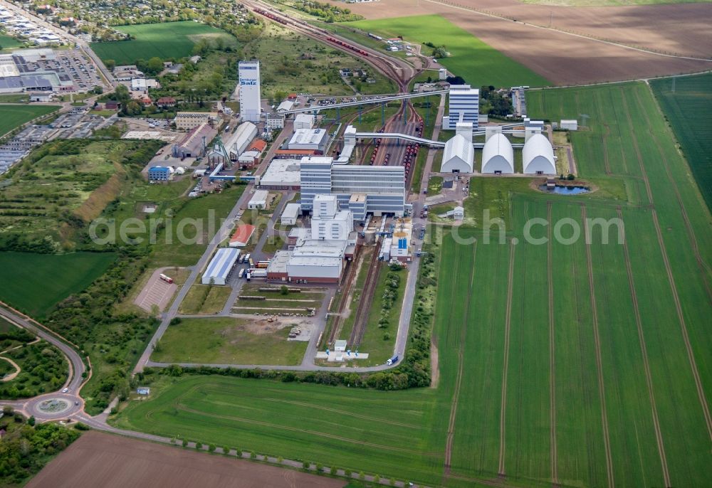 Aerial image Bernburg (Saale) - Technical facilities in the industrial area of ESCO Bernburger Salzwerke in Bernburg (Saale) in the state Saxony-Anhalt, Germany