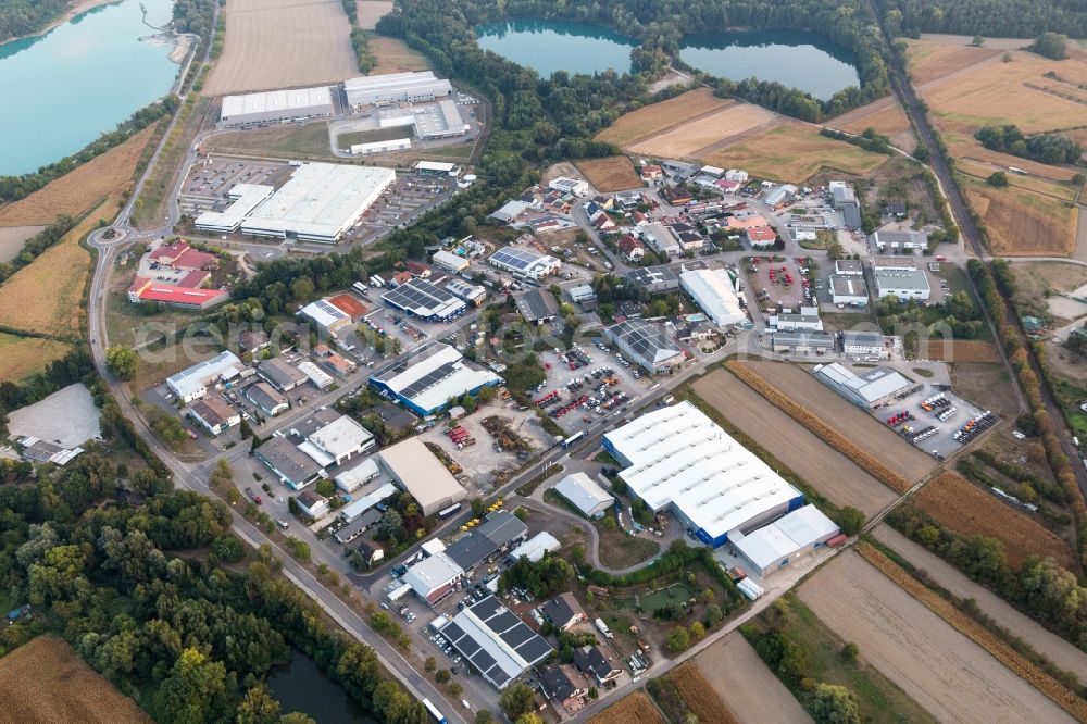 Hagenbach from the bird's eye view: Technical facilities in the industrial area in Hagenbach in the state Rhineland-Palatinate, Germany