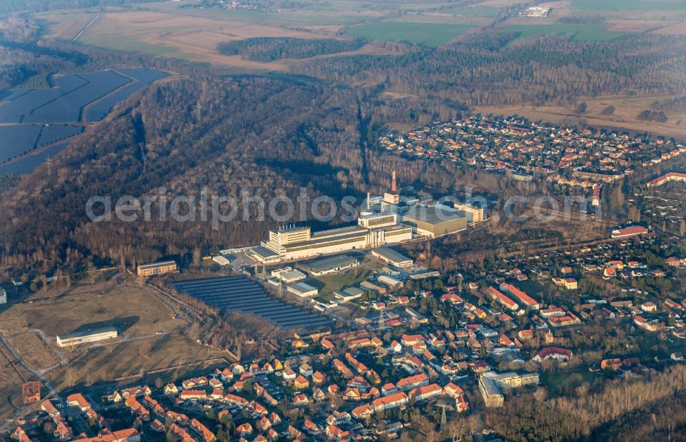 Aerial photograph Gräfenhainichen - Technical facilities in the industrial area of Imerys Fused Minerals in Graefenhainichen in the state Saxony-Anhalt, Germany