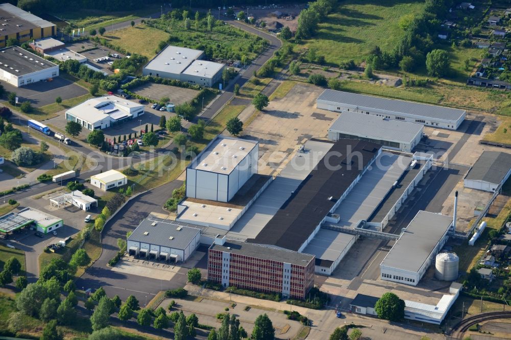 Aerial image Magdeburg - Equipment in the industrial area of Milchhof Magdeburg GmbH in Magdeburg in the state Saxony-Anhalt