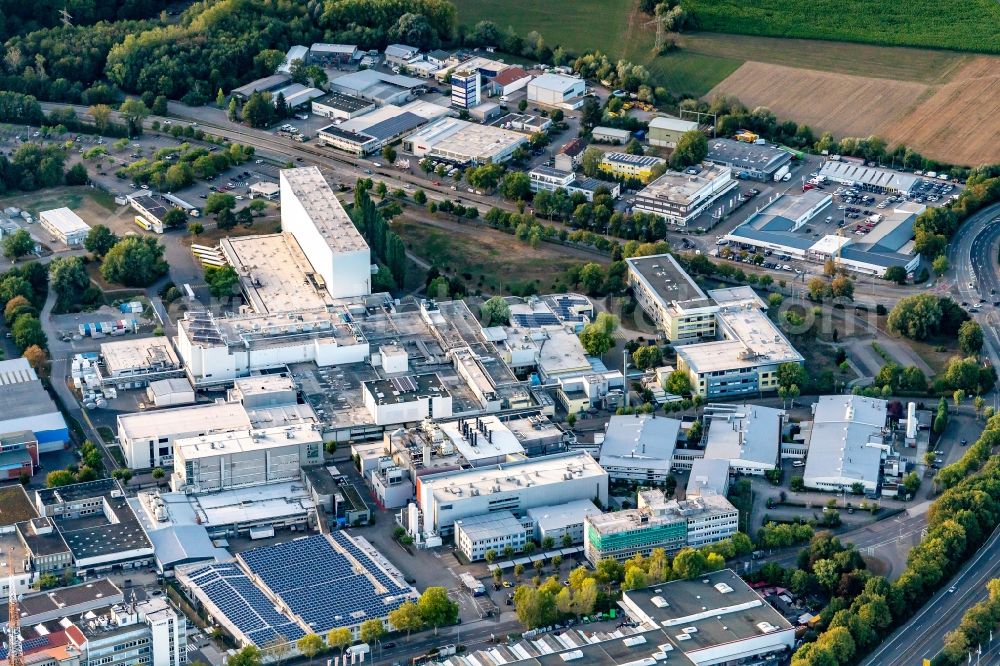 Aerial photograph Freiburg im Breisgau - Technical facilities in the industrial area Pfizer Freiburg in Freiburg im Breisgau in the state Baden-Wurttemberg, Germany