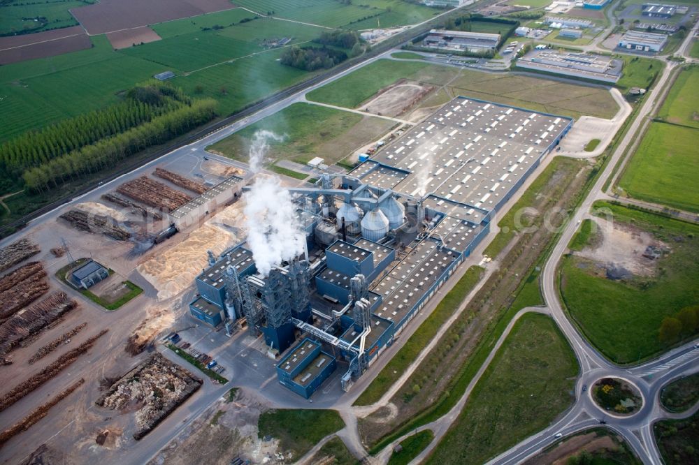 Bazeilles from above - Technical facilities in the industrial area UNILIN in Bazeilles in Grand Est, France