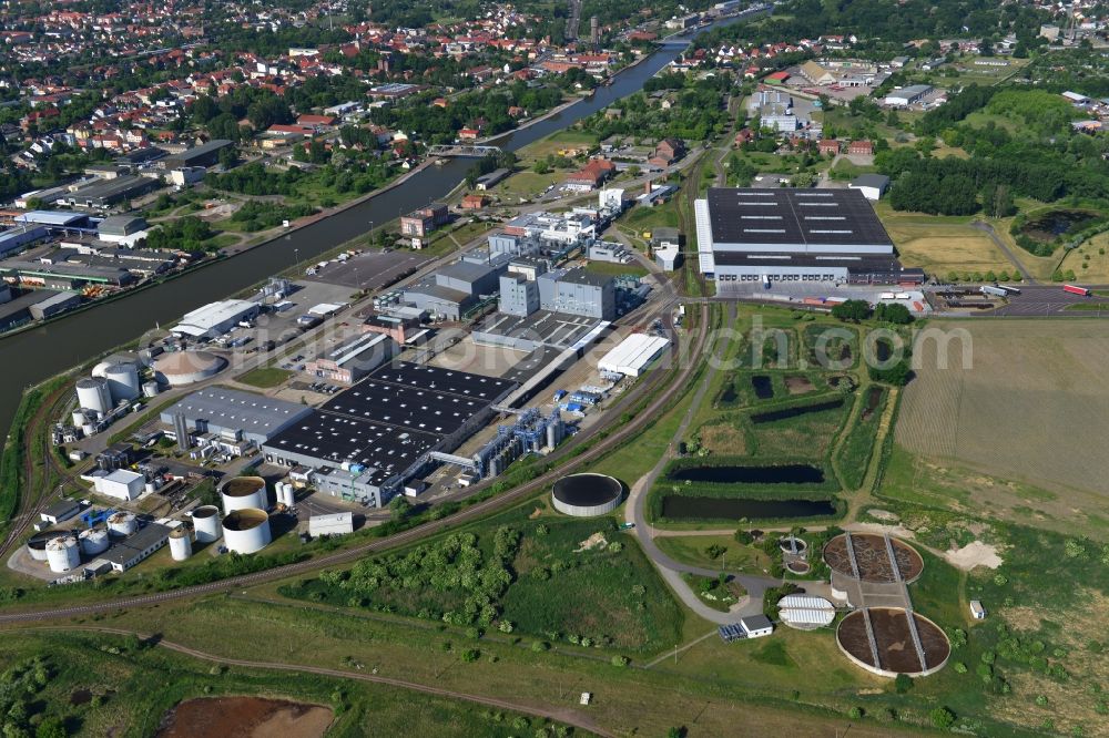 Aerial image Genthin - Equipment in the industrial area of HANSA GROUP AG in Genthin in the state Saxony-Anhalt