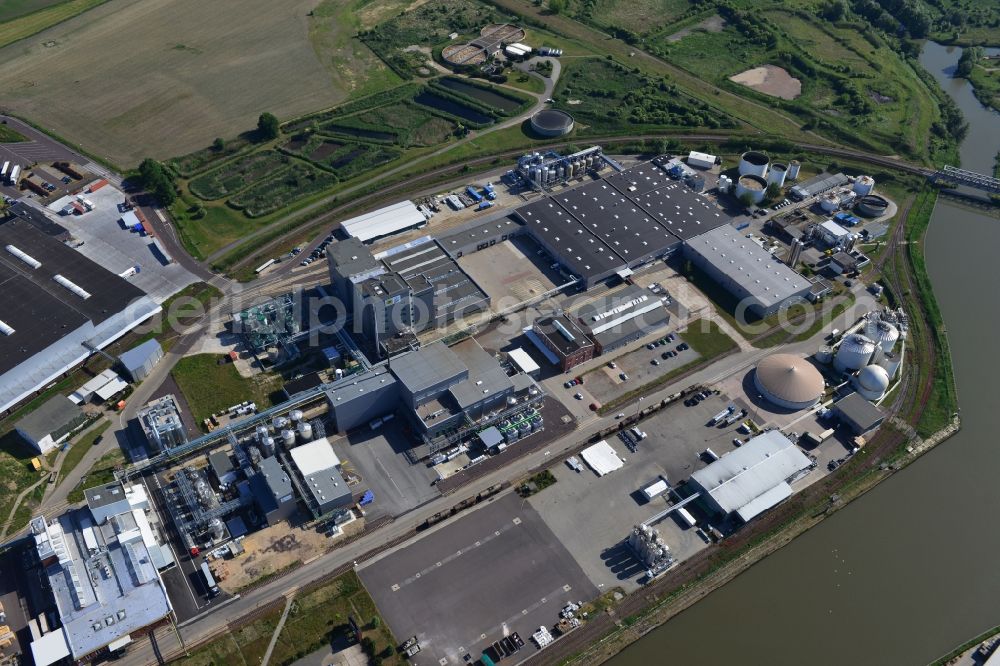 Aerial photograph Genthin - Equipment in the industrial area of HANSA GROUP AG in Genthin in the state Saxony-Anhalt