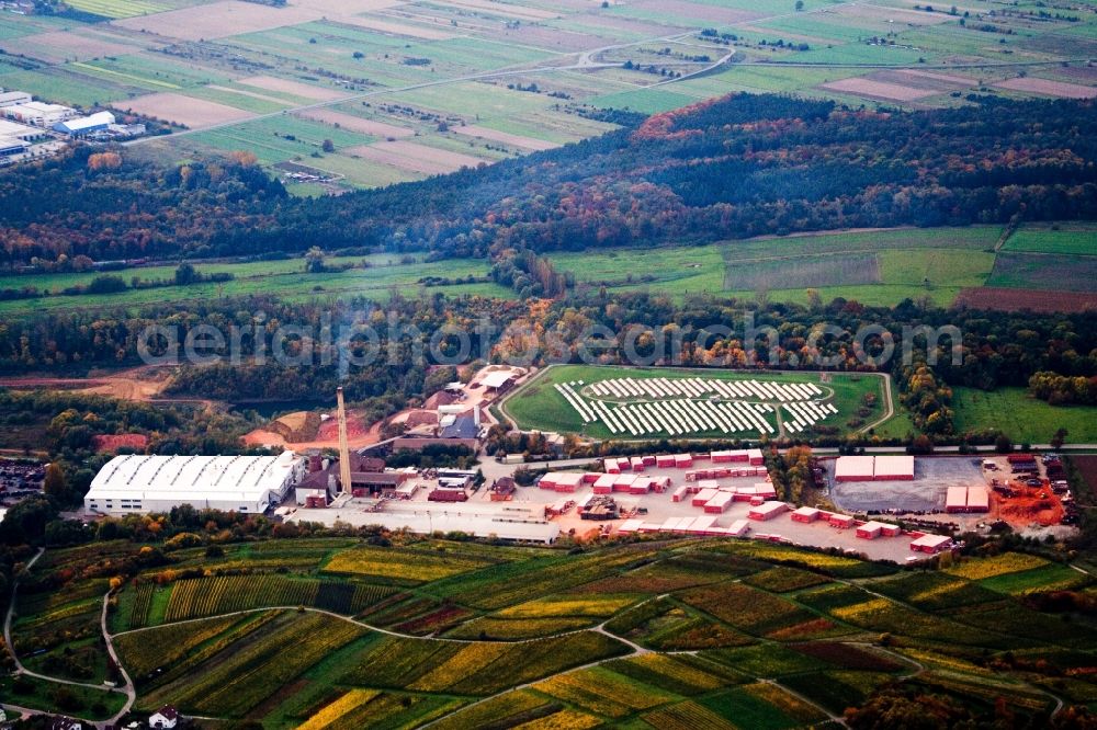 Malsch from above - Technical facilities in the industrial area WIENERBERGER MALSCH in the district Rot in Malsch in the state Baden-Wuerttemberg